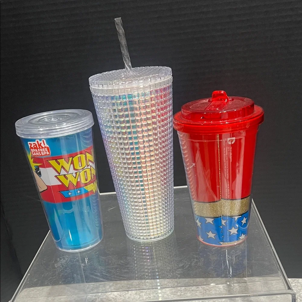 Superhero Party Tumbler Set - Red, Blue, Silver